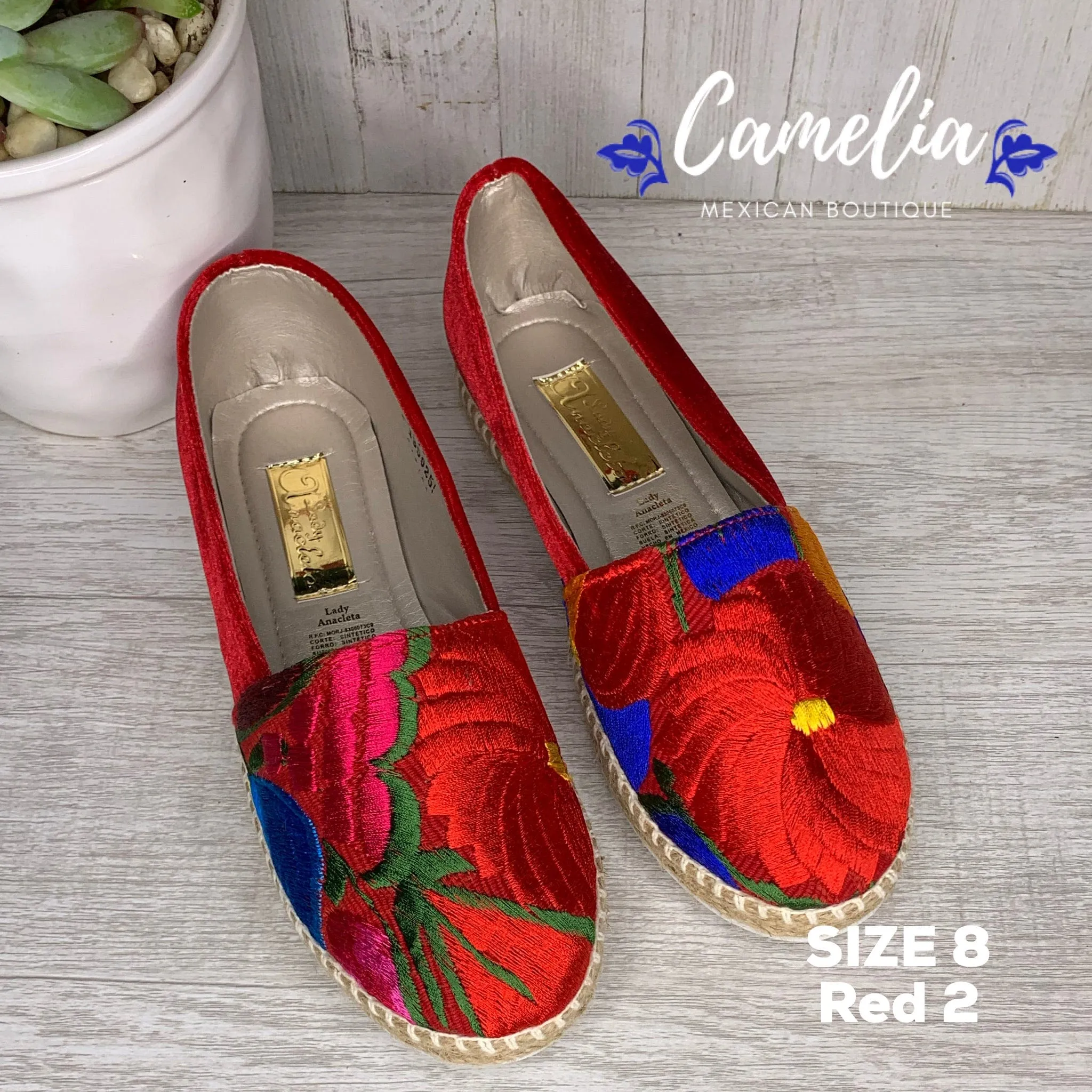 Mexican Embroidered Espadrille Shoes Zinnia