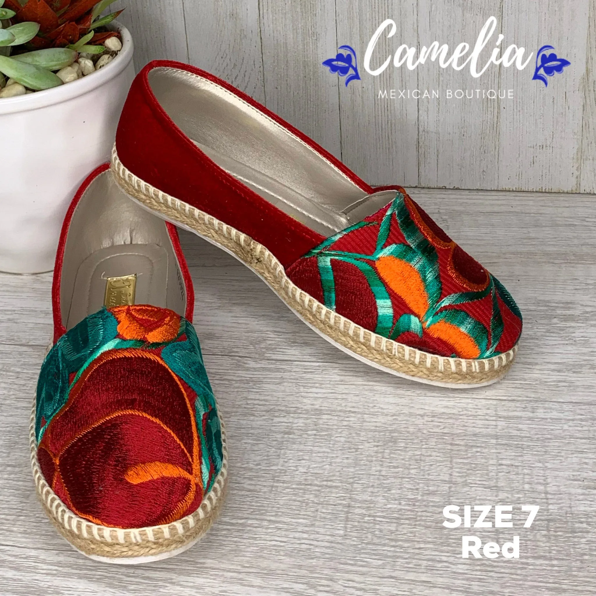 Mexican Embroidered Espadrille Shoes Zinnia