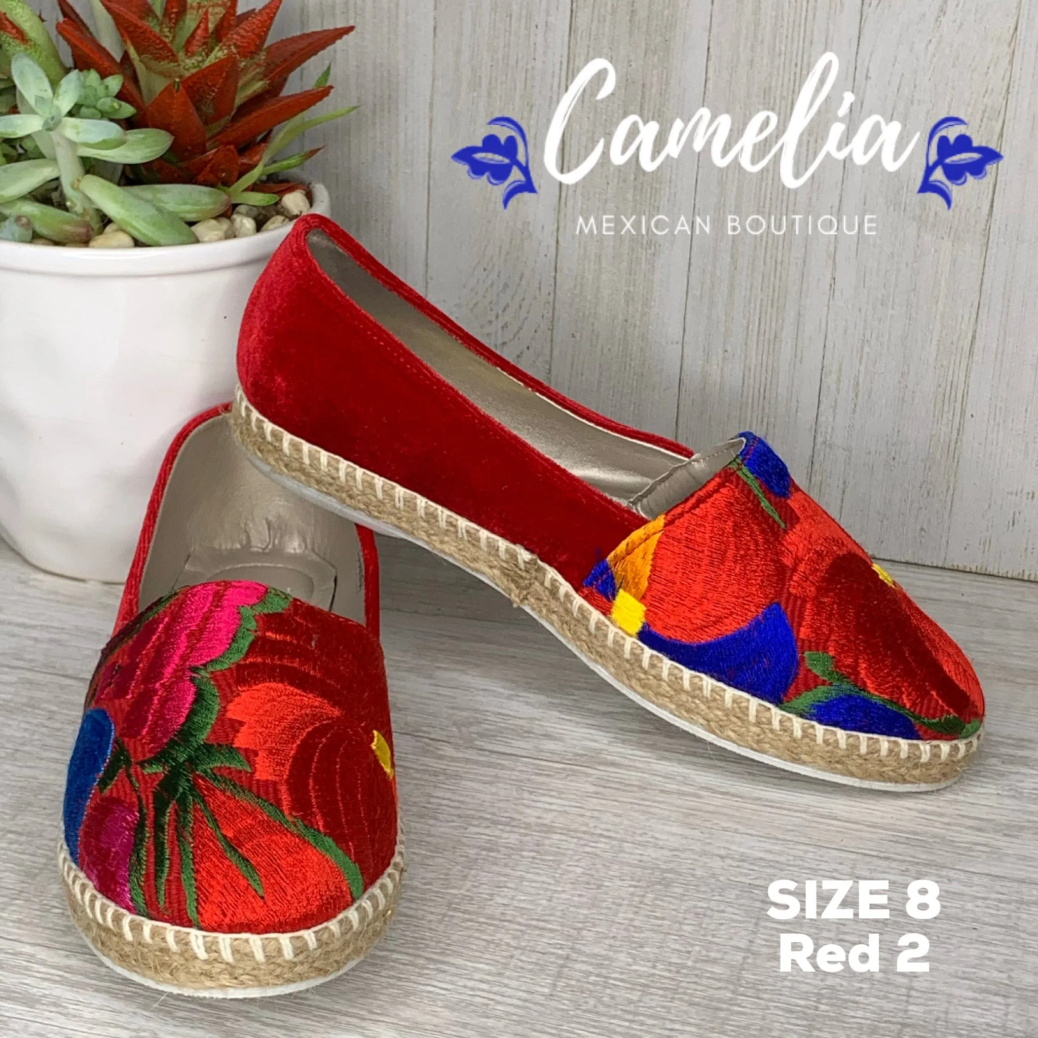 Mexican Embroidered Espadrille Shoes Zinnia