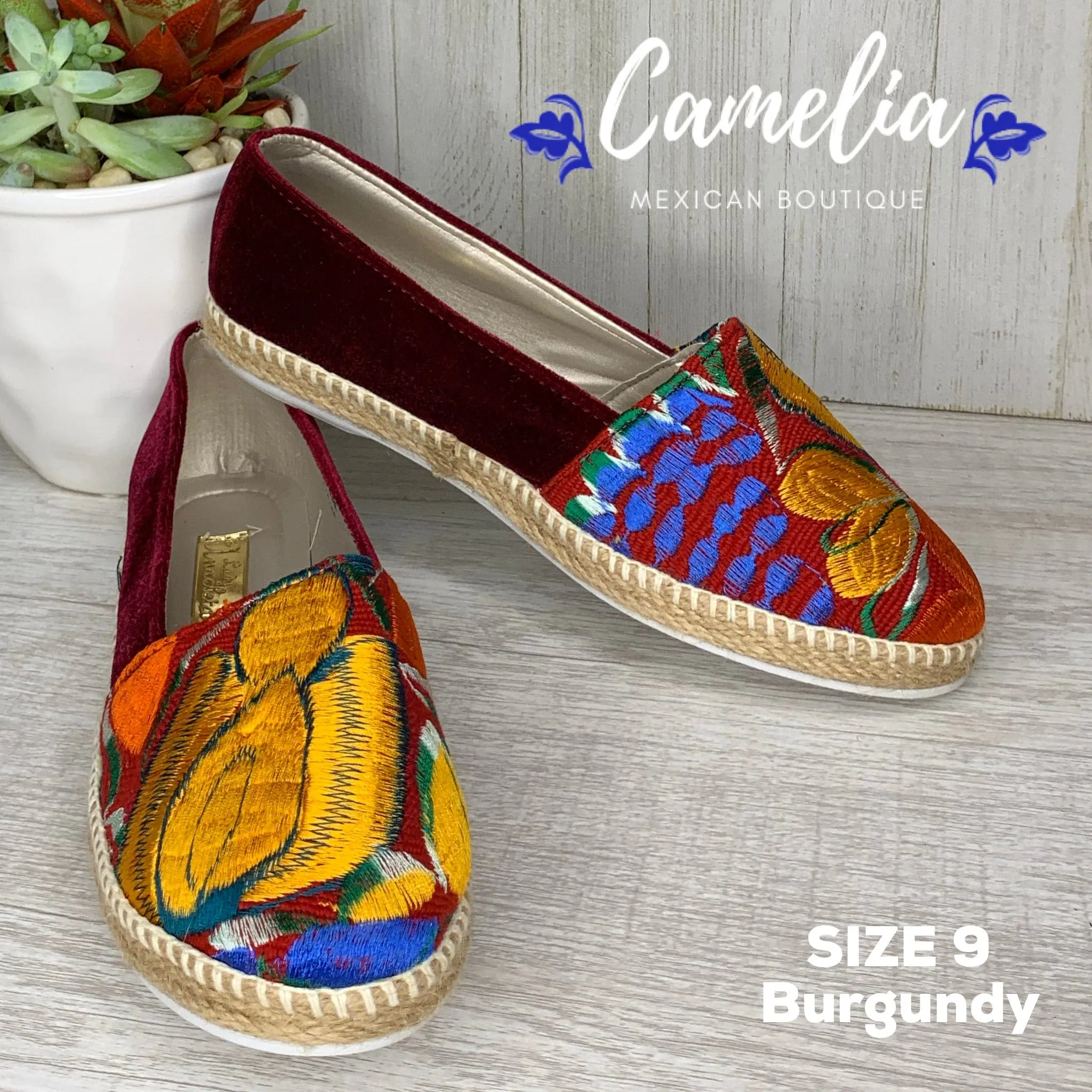 Mexican Embroidered Espadrille Shoes Zinnia