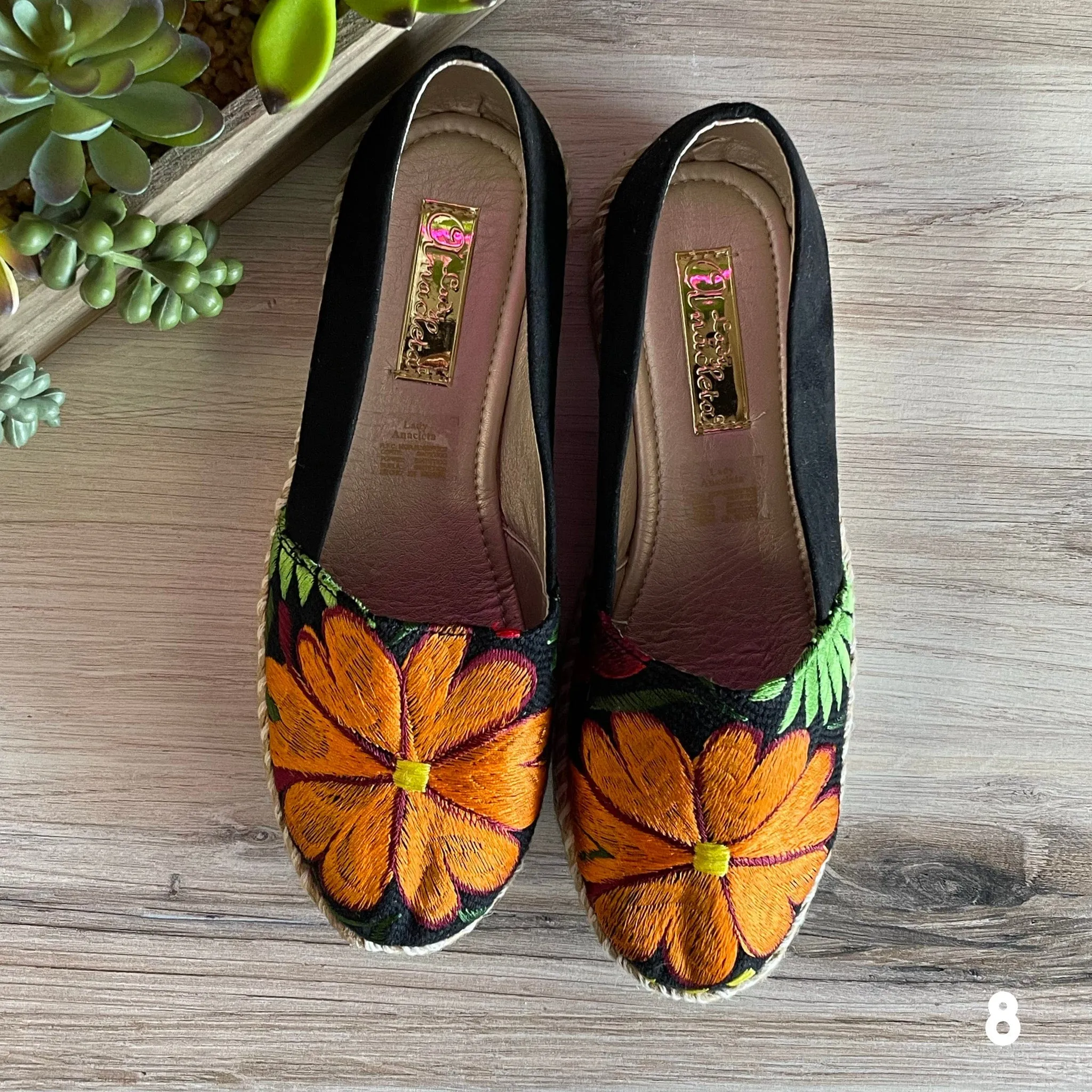 Mexican Embroidered Espadrille Shoes Zinnia