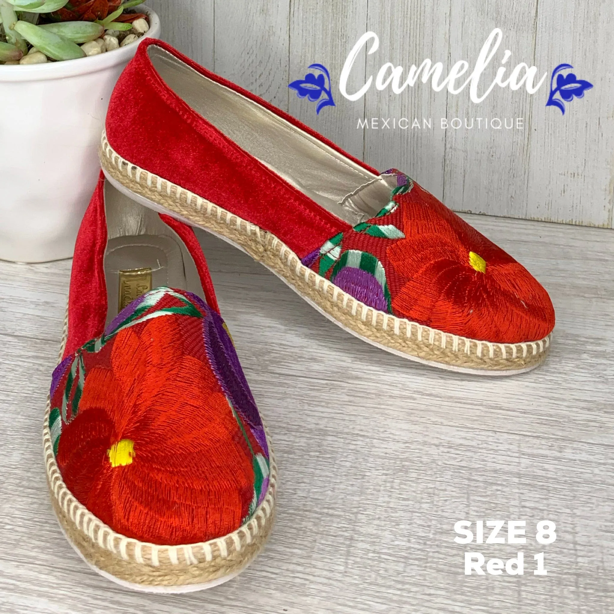 Mexican Embroidered Espadrille Shoes Zinnia