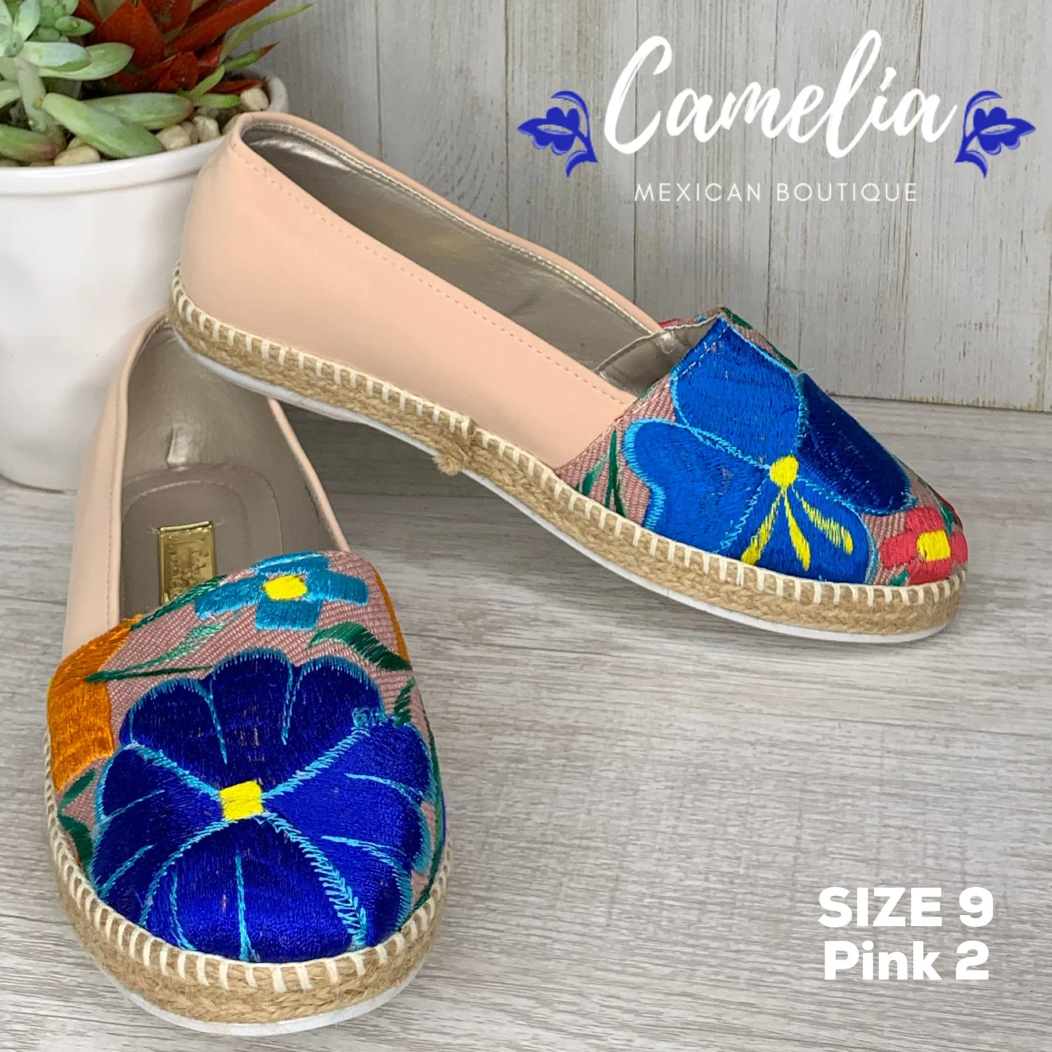 Mexican Embroidered Espadrille Shoes Zinnia