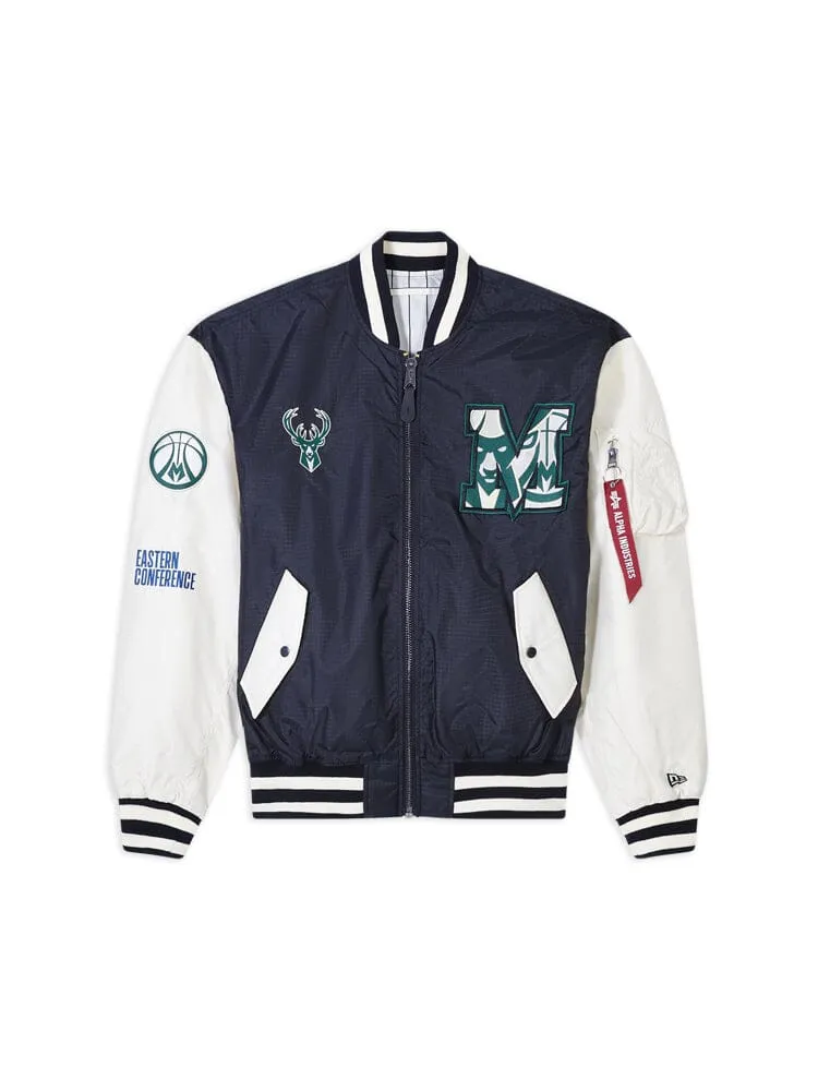 MILWAUKEE BUCKS X ALPHA X NEW ERA L-2B BOMBER JACKET