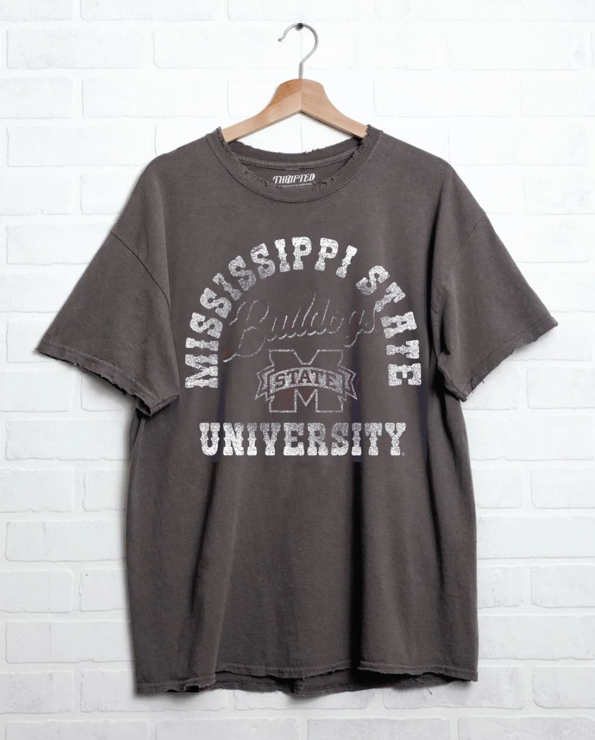 Mississippi State Bulldogs Draft Charcoal Thrifted Tee