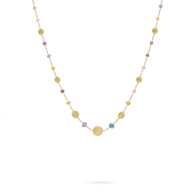 NECKLACE 18K AFRICA YELLOW GOLD WITH MULTICOLORED STONES CB2281-L-MIX02