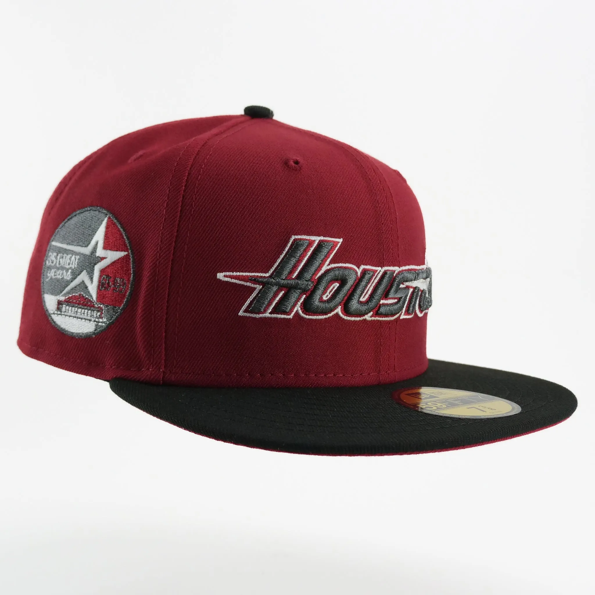 New Era Custom Exclusive Fitted Houston Astros Brick Red Storm Grey 35 Years Patch