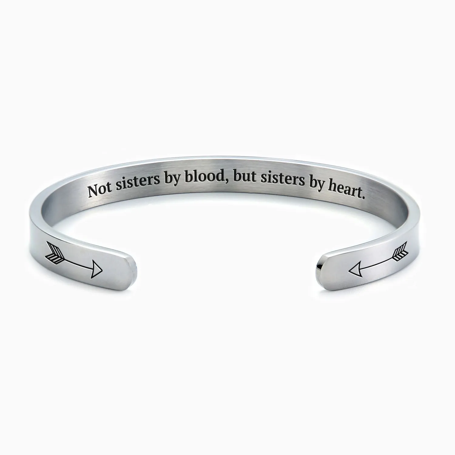 Not Sisters By Blood But Sisters By Heart Personalizable Cuff Bracelet