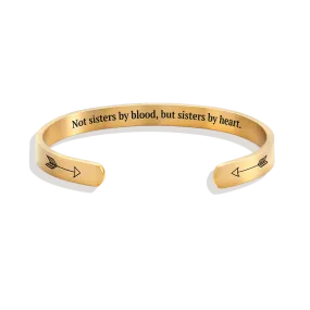 Not Sisters By Blood But Sisters By Heart Personalizable Cuff Bracelet