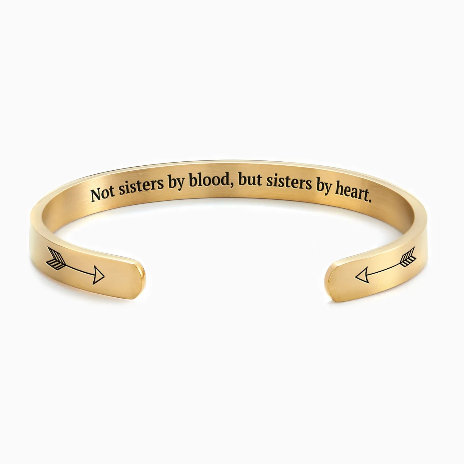 Not Sisters By Blood But Sisters By Heart Personalizable Cuff Bracelet