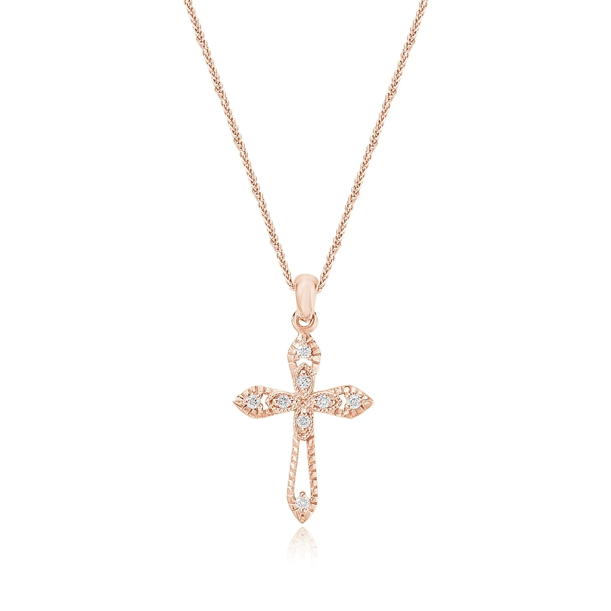 Open Orthodox Cross Diamond Pendant