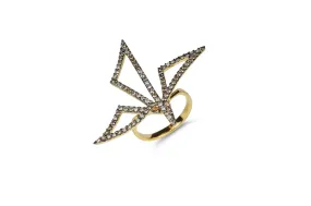 Origami Dragonfly Silhouette Diamond Ring [as seen on Adriana Lima]