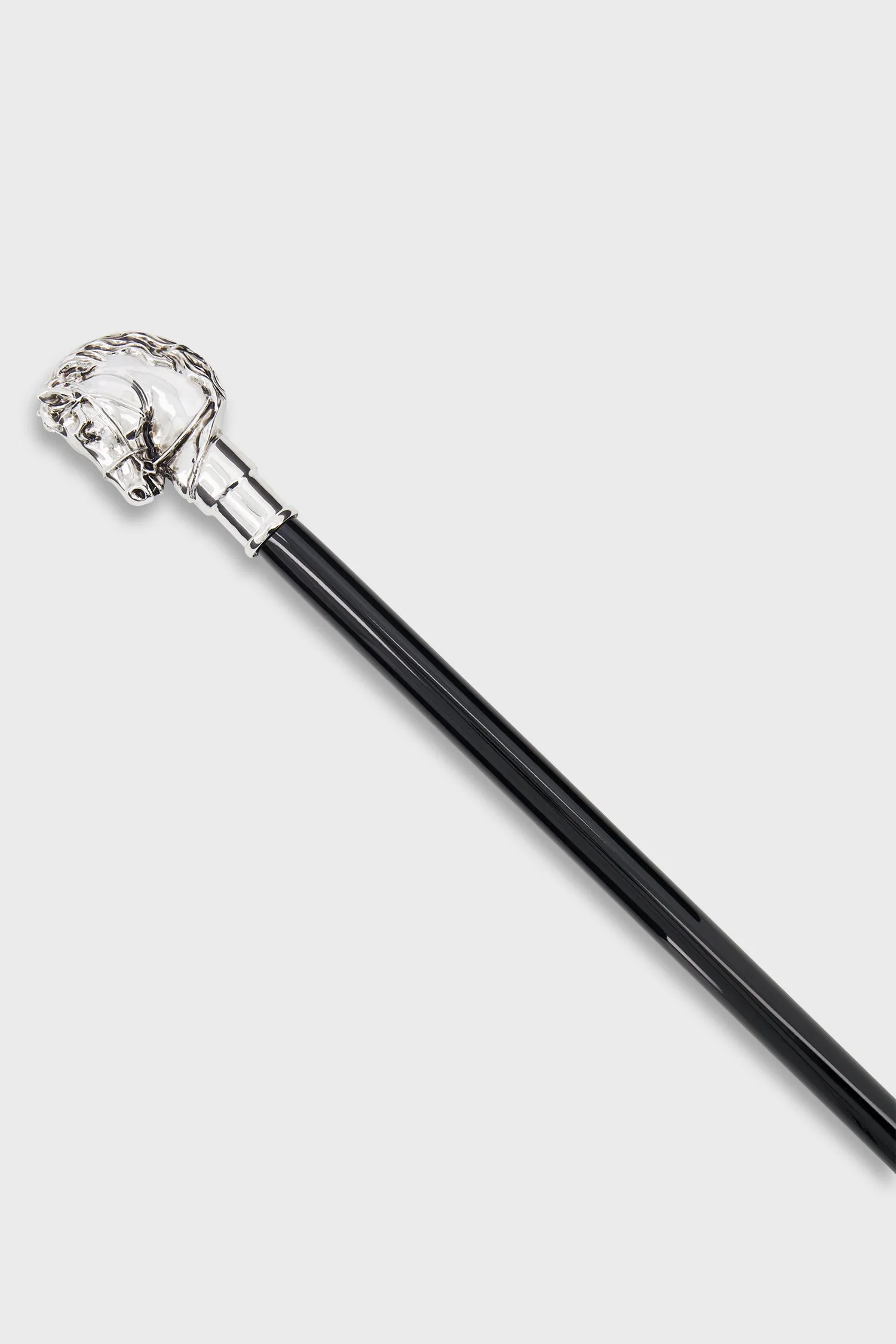 Pasotti Black/Silver Horse Cane