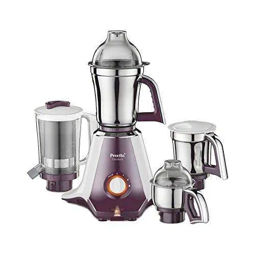 Preethi Taurus MGA-217 750-Watt Mixer Grinder with 4 Jars (White/Dark Violet)