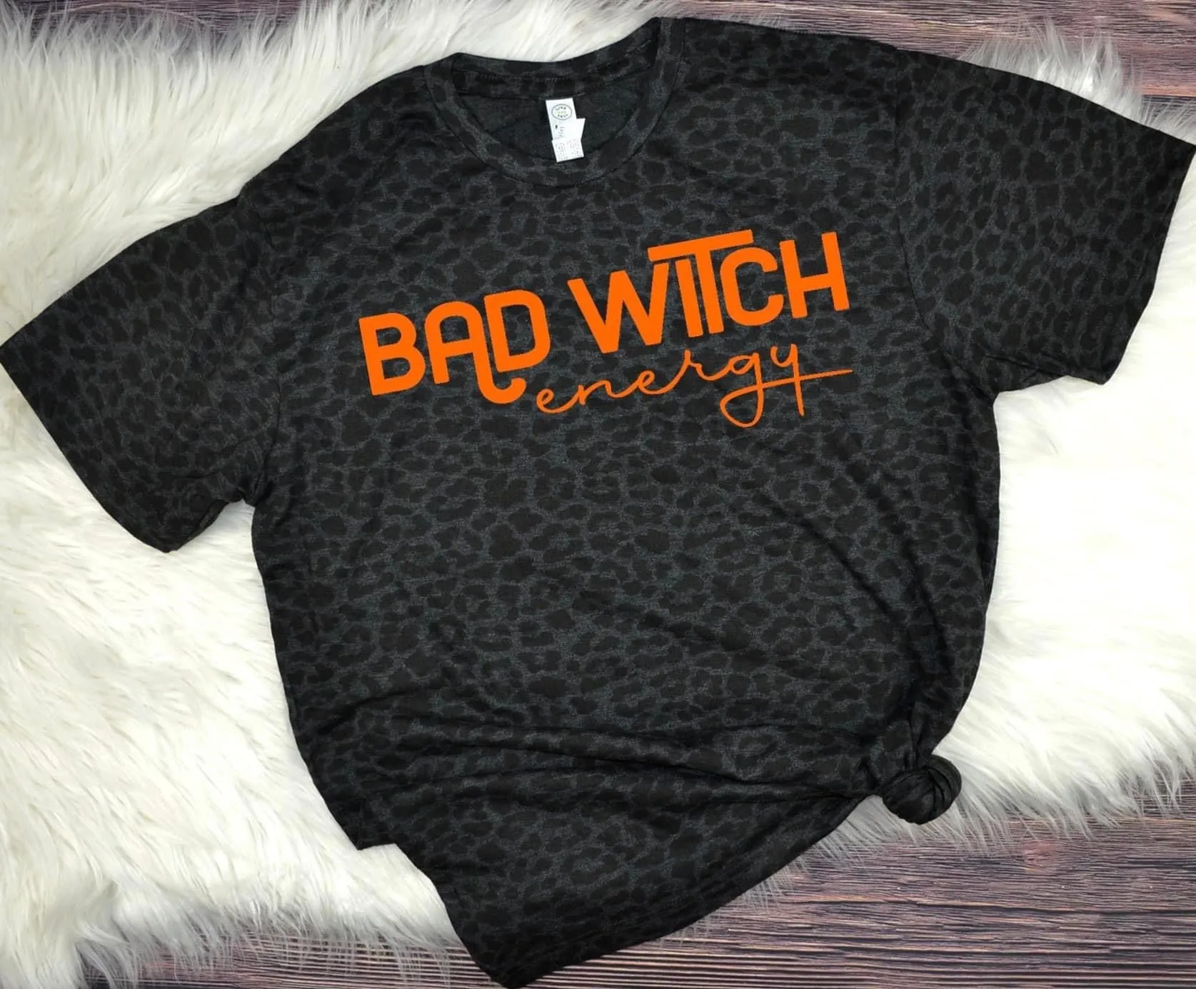 "Bad Witch Energy" Animal Print Graphic Tee