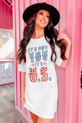 "It's Not You It's U.S." Graphic T-Shirt (White) - Print On Demand