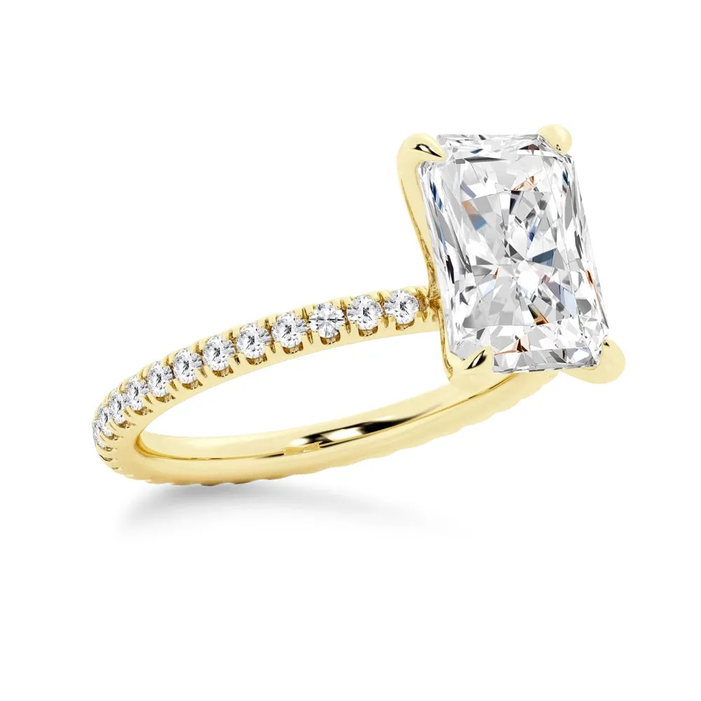 Radiant Cut Moissanite Bridal Set with Men's Wedding Band