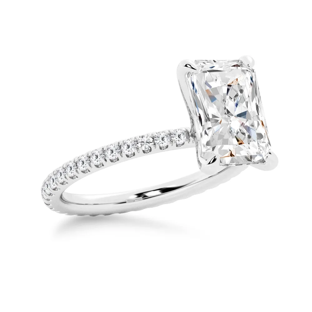 Radiant Cut Moissanite Bridal Set with Men's Wedding Band