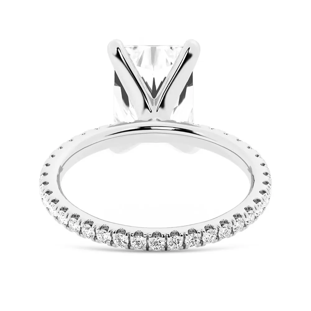 Radiant Cut Moissanite Bridal Set with Men's Wedding Band