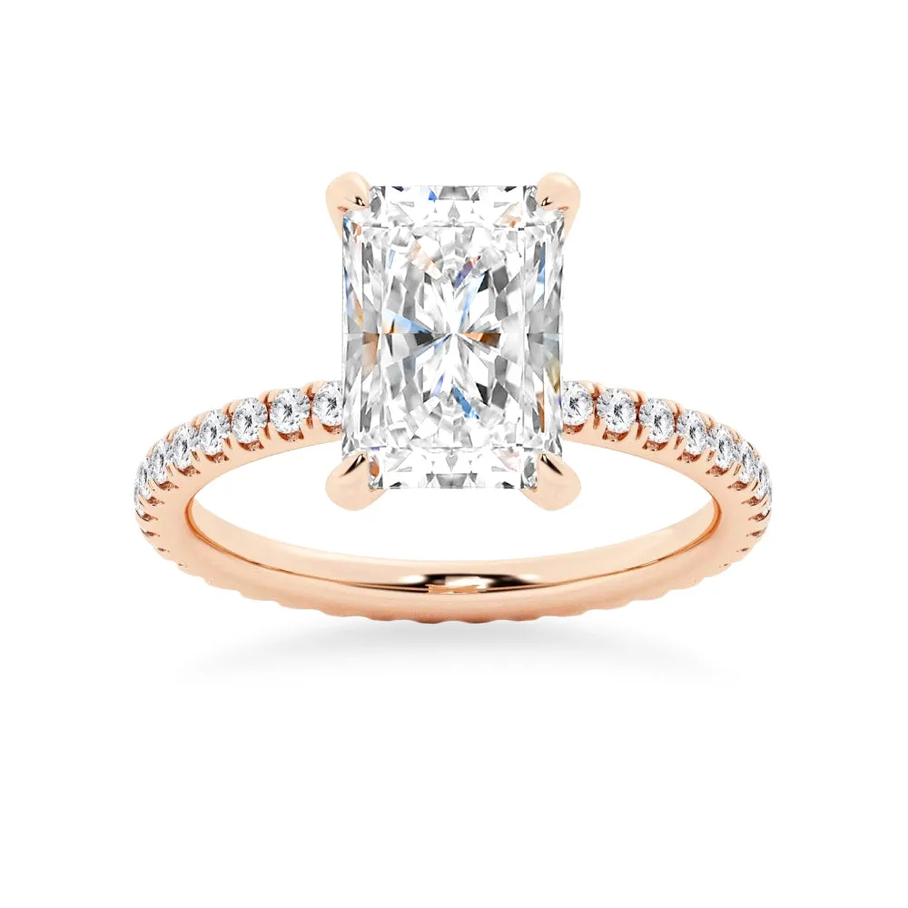 Radiant Cut Moissanite Bridal Set with Men's Wedding Band