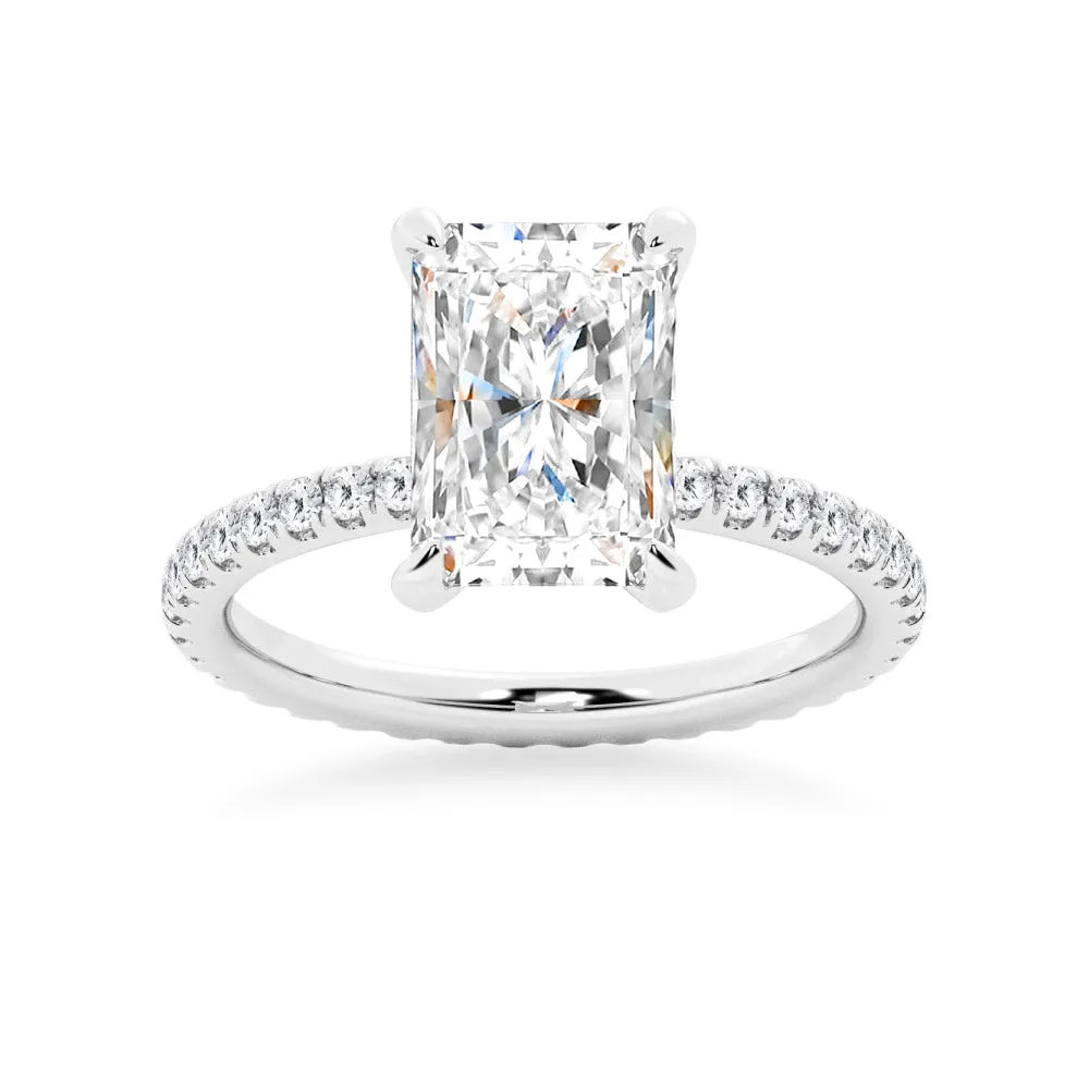 Radiant Cut Moissanite Bridal Set with Men's Wedding Band