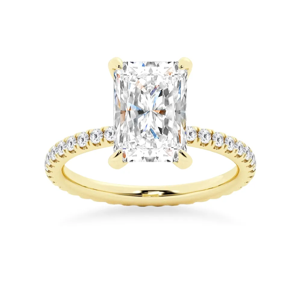 Radiant Cut Moissanite Bridal Set with Men's Wedding Band