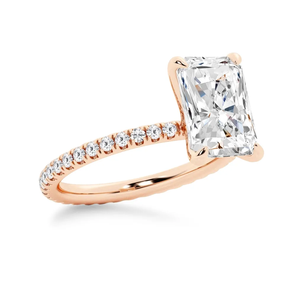 Radiant Cut Moissanite Bridal Set with Men's Wedding Band