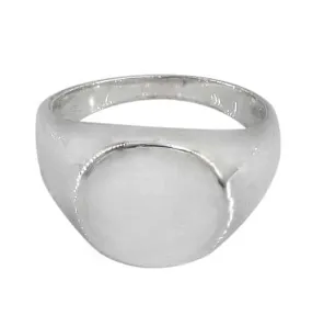 Real silver oval signet ring