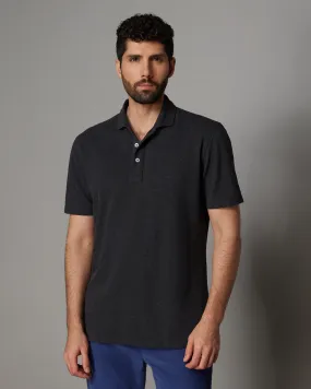 Signature Button Polo T-Shirt - Dark Grey