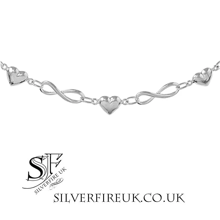 Silver Infinity Heart  Bracelet