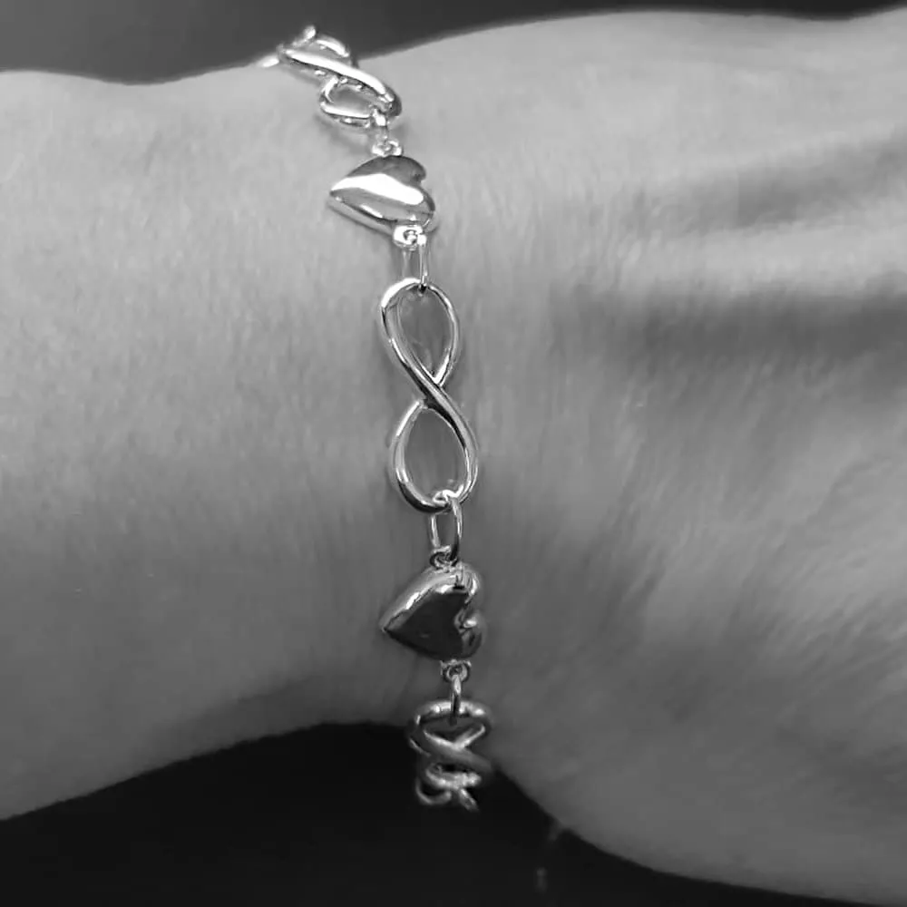 Silver Infinity Heart  Bracelet