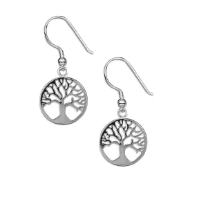 Silver Tree Of Life Dangle Earrings, 14mm Tree Of Life Charms