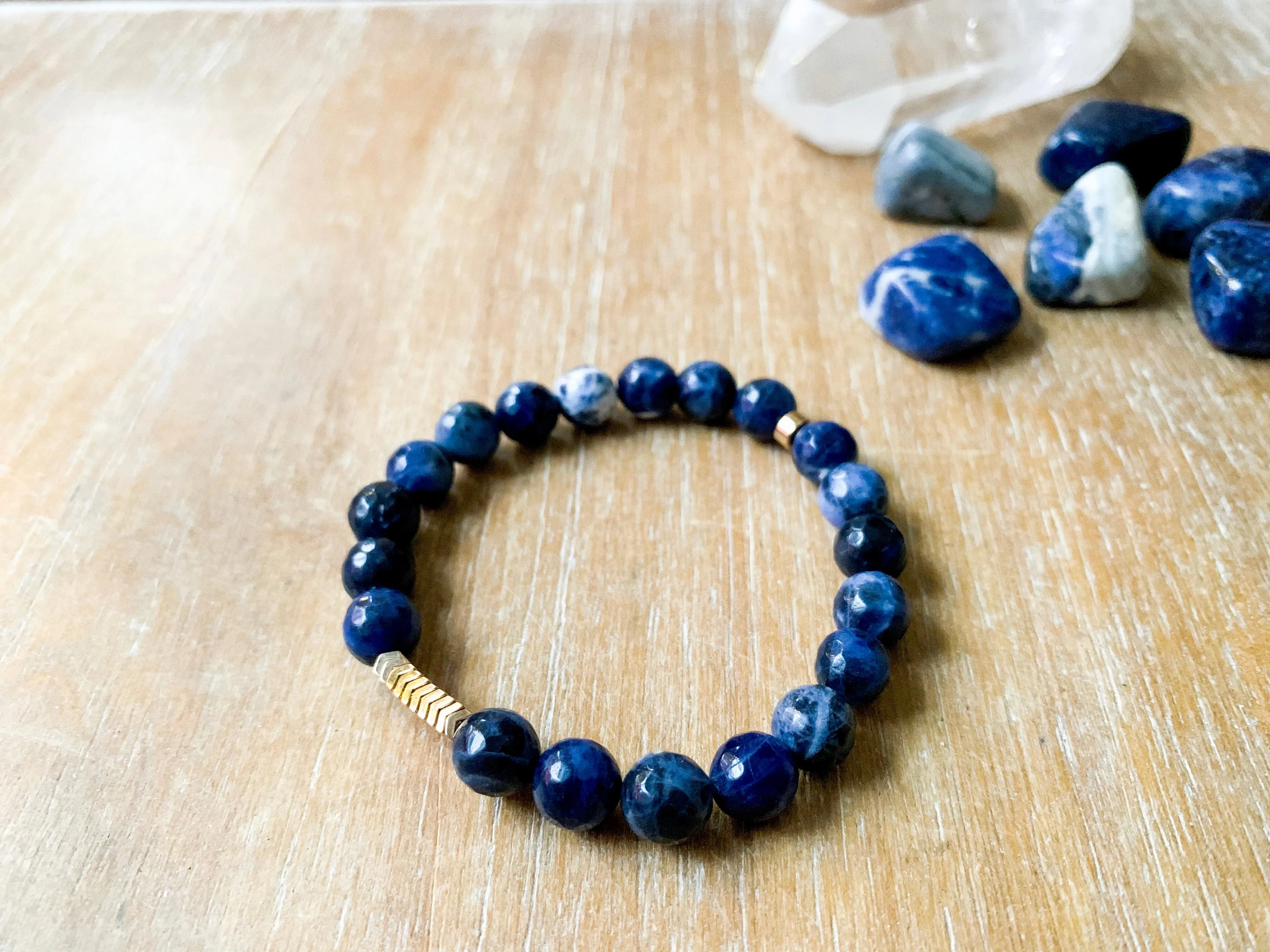 Sodalite Arrow Beaded Bracelet || Reiki Infused