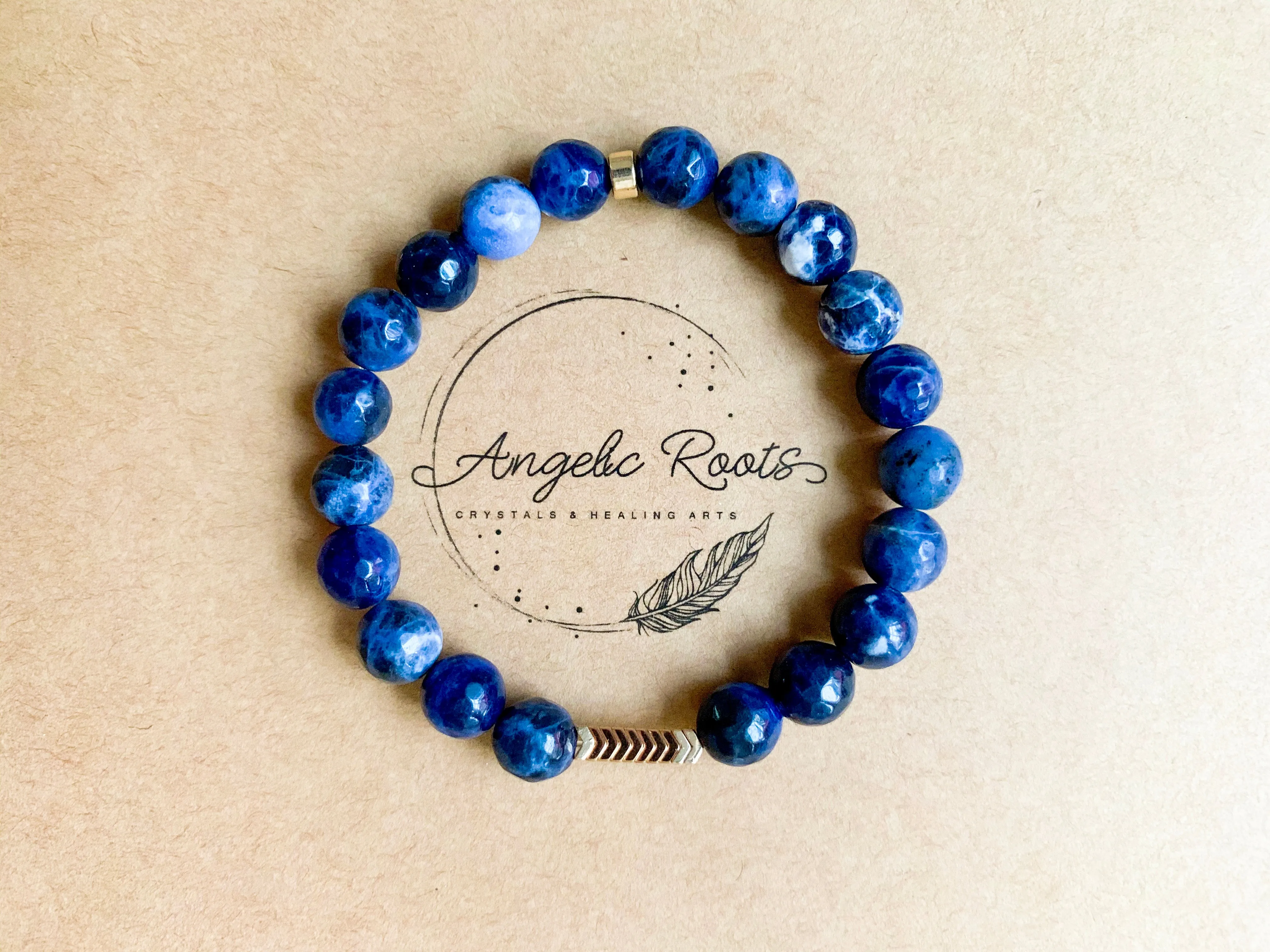 Sodalite Arrow Beaded Bracelet || Reiki Infused