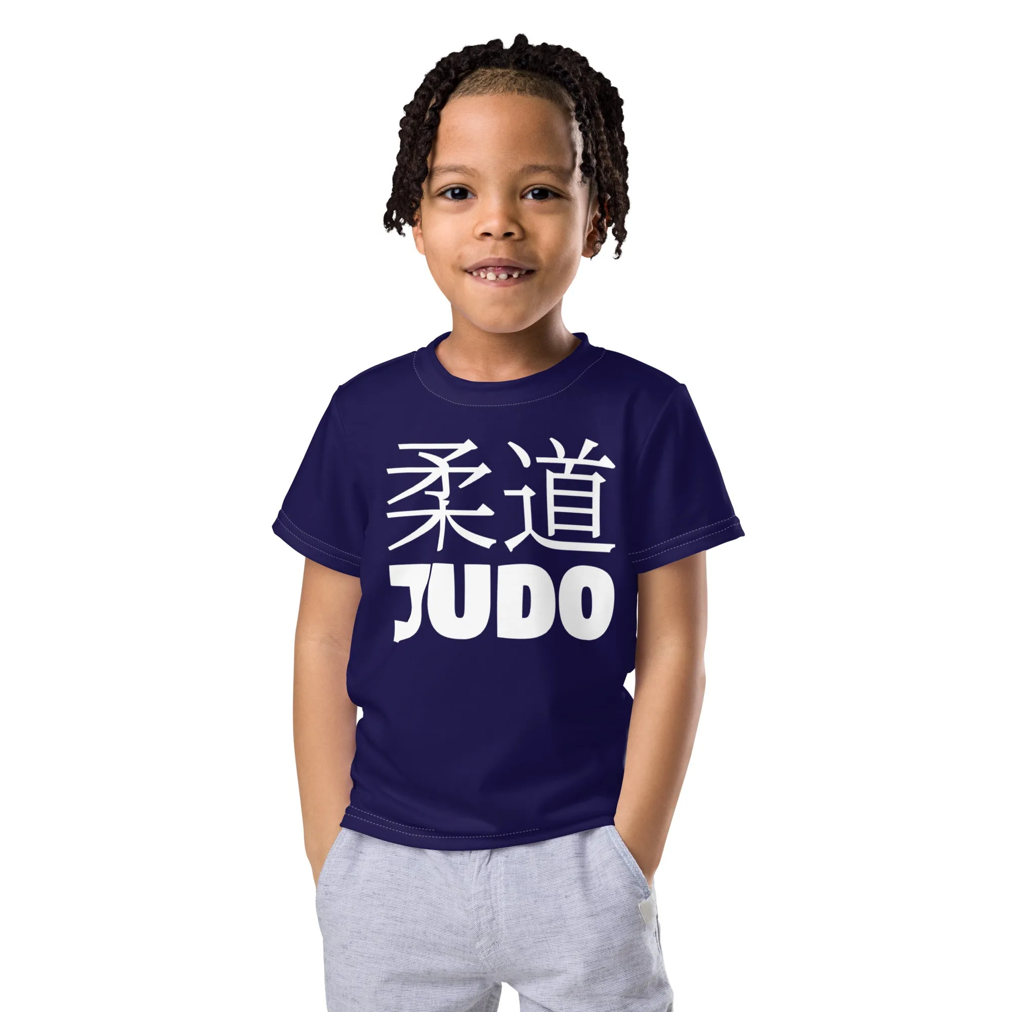 Sporty Style: Boy's Short Sleeve Classic Judo Rash Guard - Midnight Blue