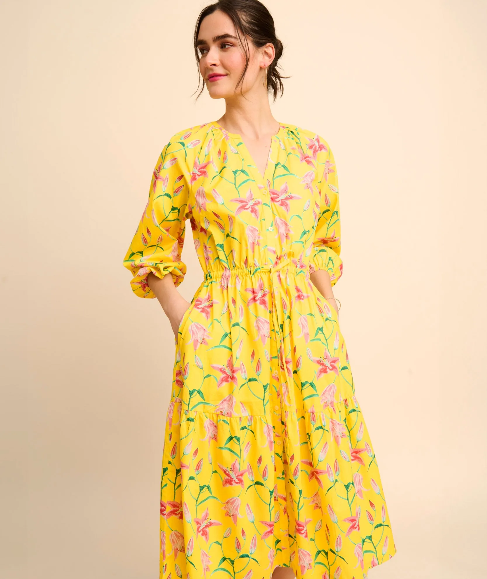 Stretch Cotton Floral Aurelia Dress