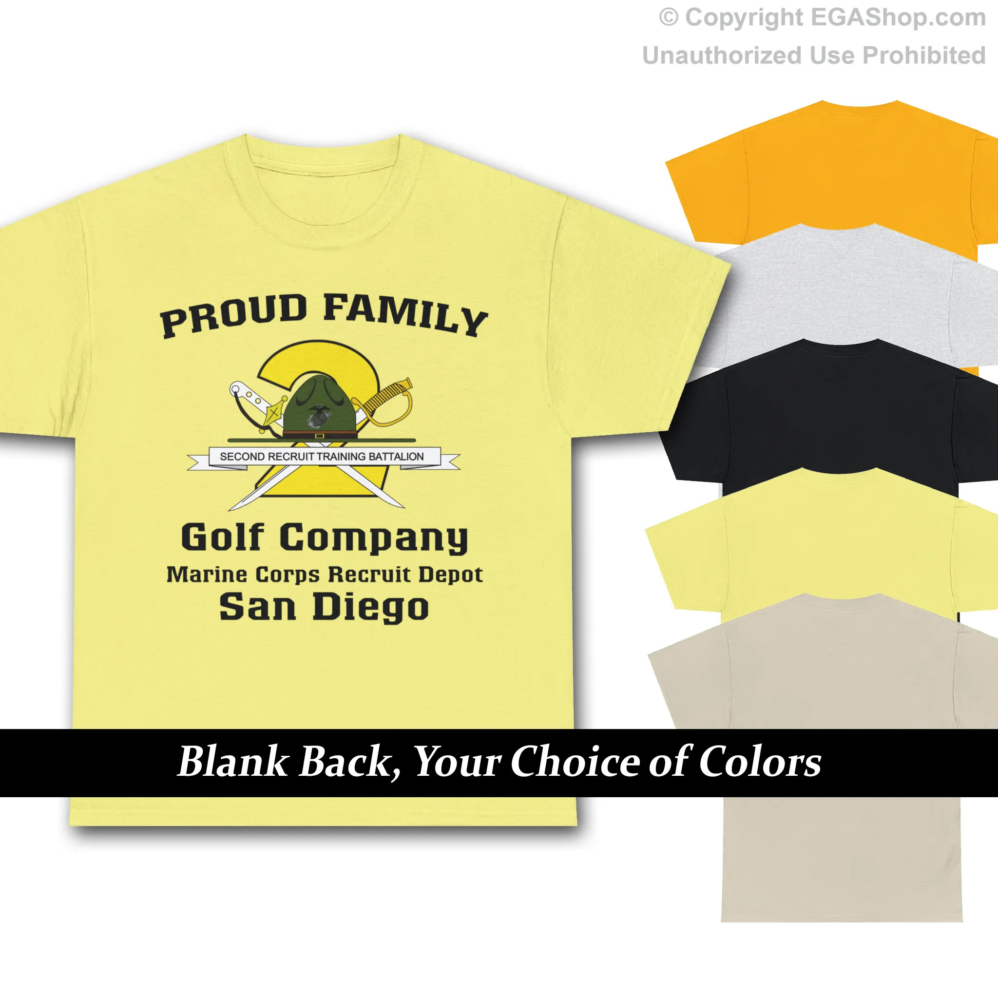 T-Shirt: Golf Co. MCRD San Diego (2nd Battalion Crest)