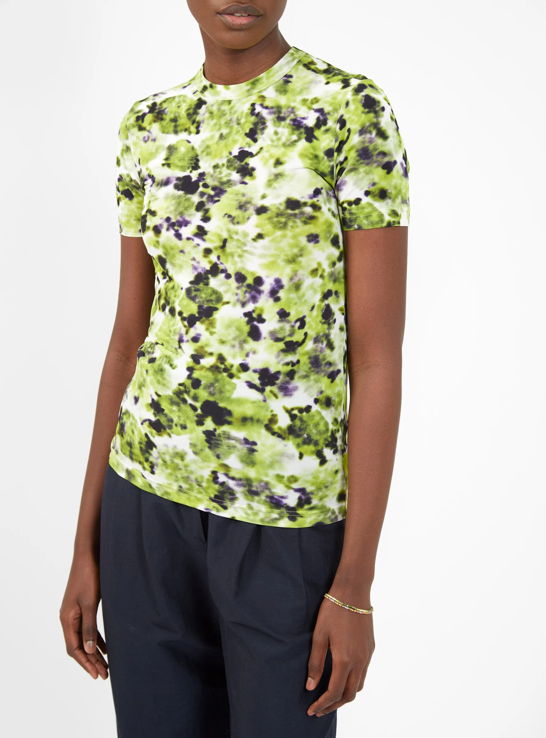 Taddeo T-Shirt Lime, Aubergine & Marigold