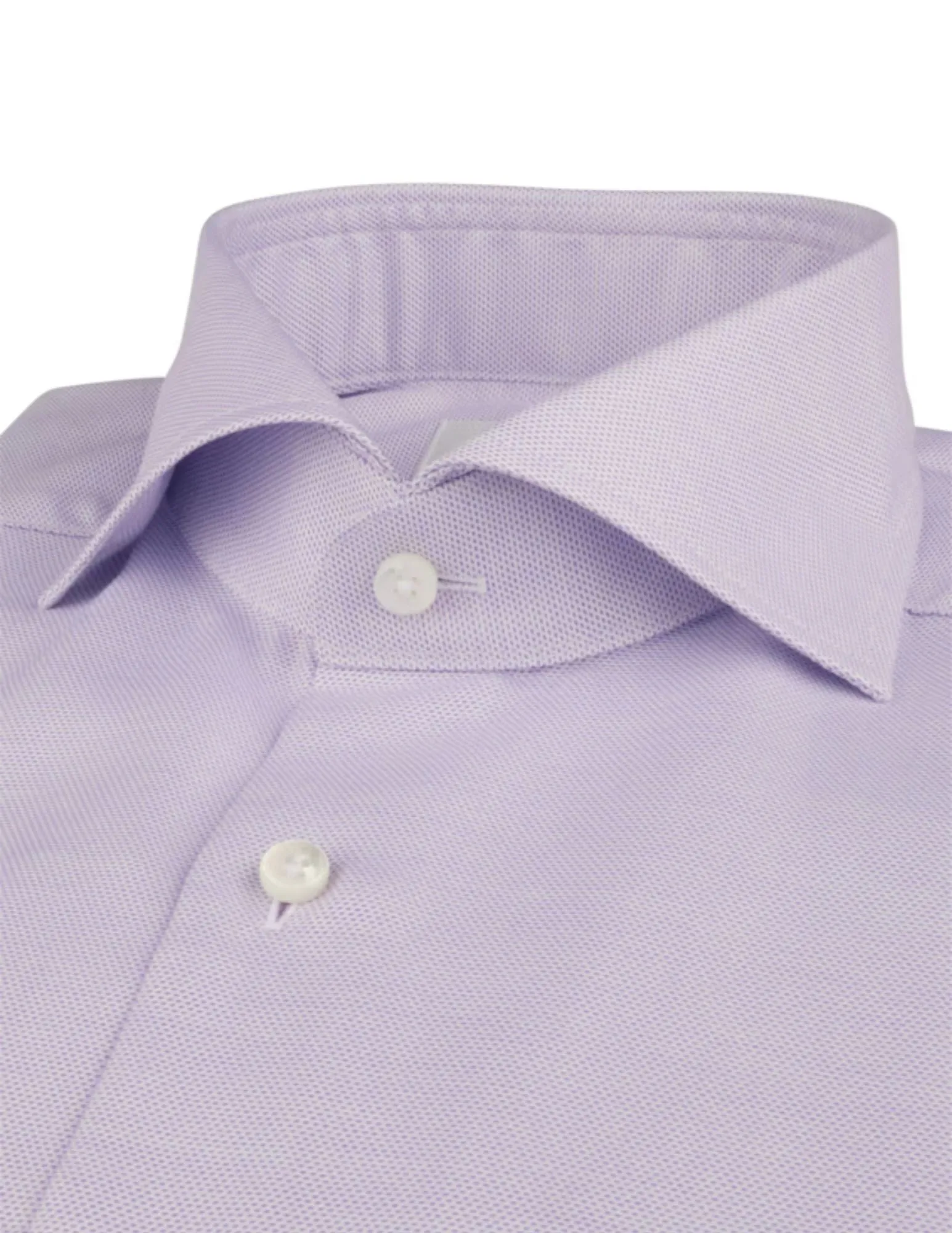 Textured Lavender Twill Shirt | Fitted