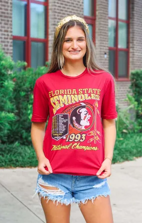 The "1993 Stats " Vintage Boyfriend Tee (Garnet)