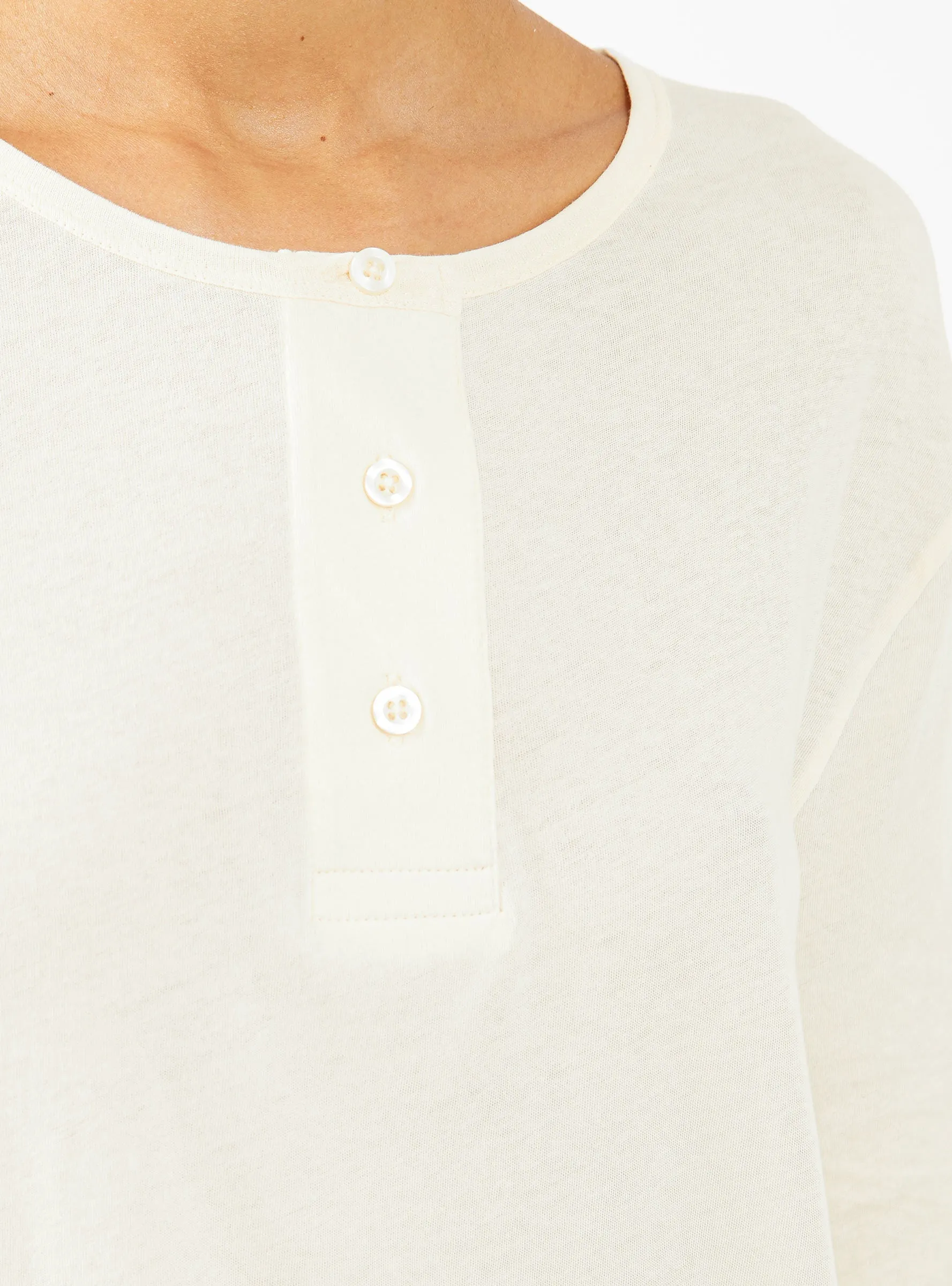 The Sleep Henley Top Washed White