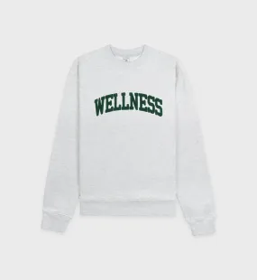 Wellness Boucle Crewneck - Heather Gray/Forest