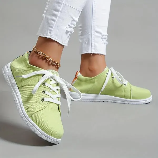 Women's Casual Shallow Candy Color Canvas Shoes 68642002S