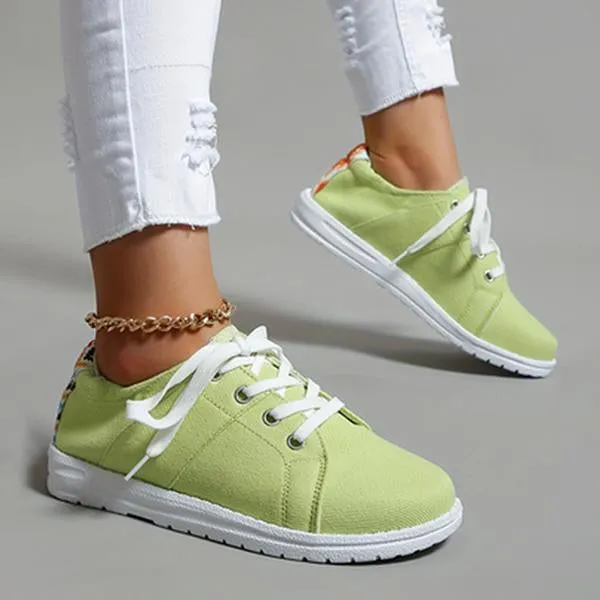 Women's Casual Shallow Candy Color Canvas Shoes 68642002S