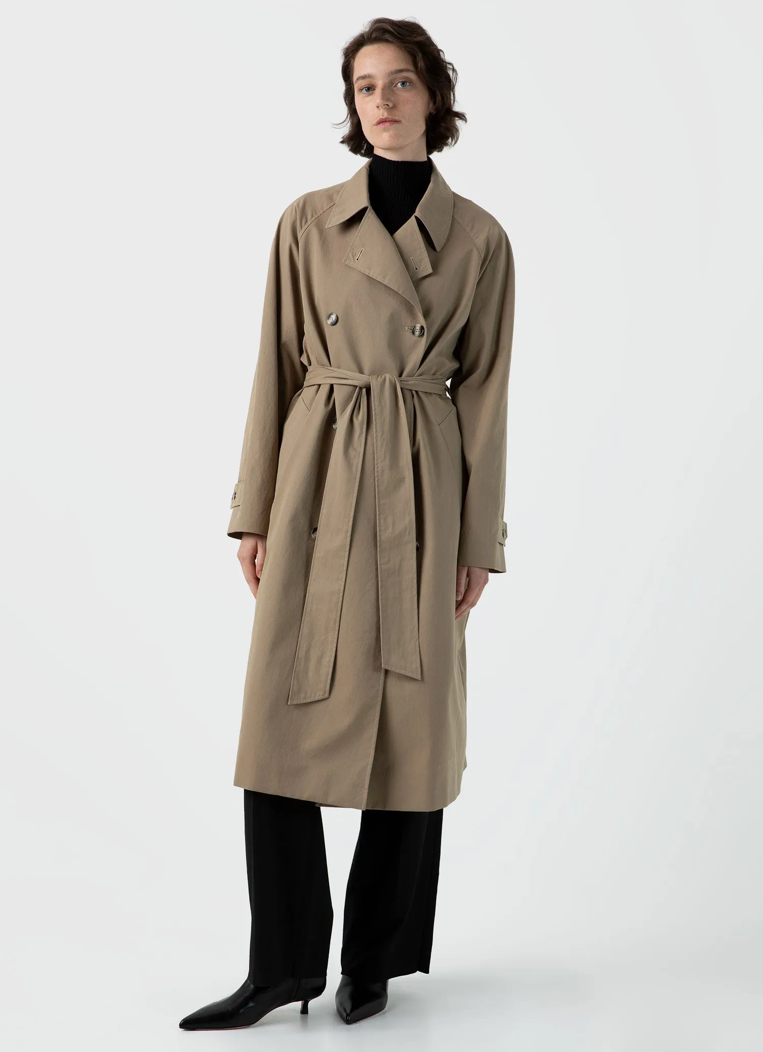 Women's Trench Coat in Dark Stone